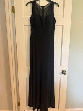 Night Way Collections Black Sleeveless Maxi Dress with Sheer Yoke